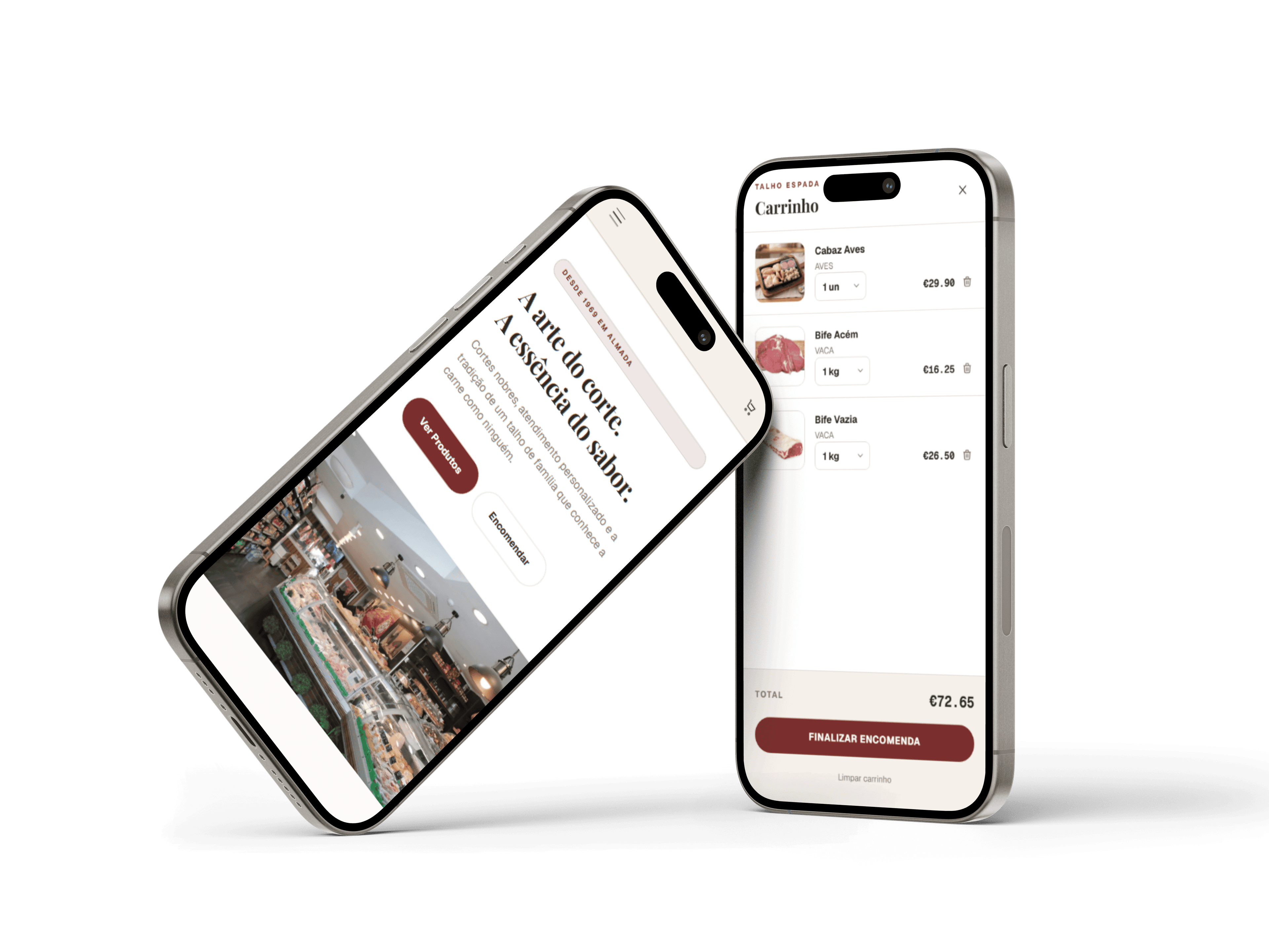 Mockup do website do Talho Espada